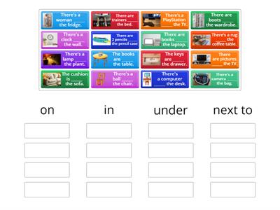 Headway Beginner - Unit 8 - Prepositions of place (on, in, under, next to)