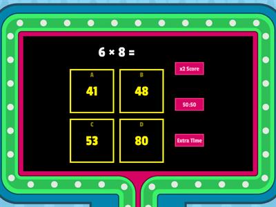 Times tables x6 Game Show