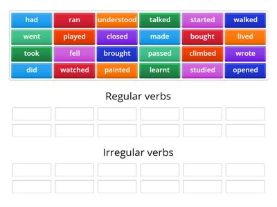 Past Simple regular/irregular verbs