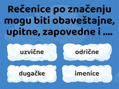 rečenice ponavljanje gradiva 3. razred - 4.razred