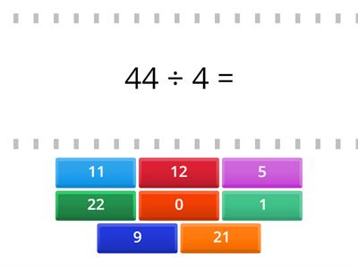 二年级数学 ：4的除法 | wordwall (find the match)