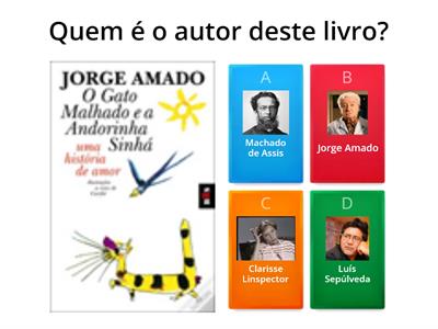 Jogo de verificação da leitura -"O Gato Malhado e a Andorinha Sinhá" - Fonte: Agrupamento de Escolas de Felgueiras