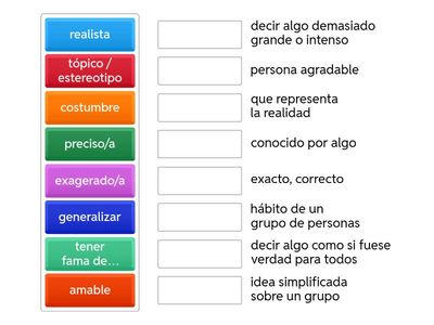 Vocabulario - Estereotipos 