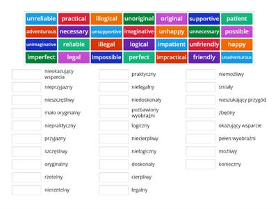 Negative prefixes All Clear 7