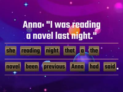 Reported Speech: Past Continuous Statements