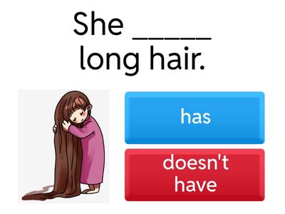 has/doesn't have-body parts