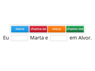 Verbos chamar-se, ter, morar, falar