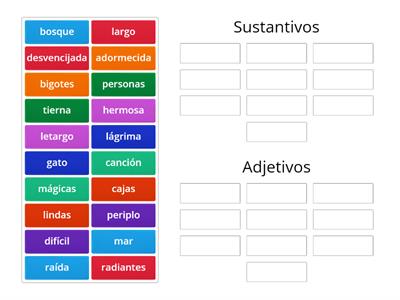 Reconocer Sustantivos y adjetivos