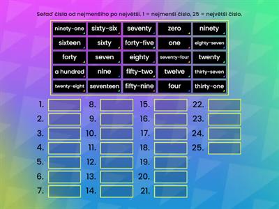 VOCABULARY: numbers 1 - 100