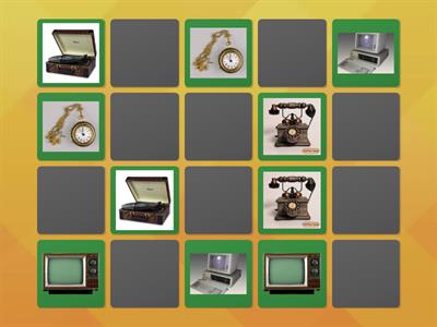 Encontre os pares dos objetos antigos e atuais.