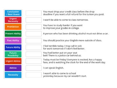 Modals Practice