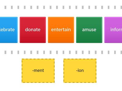 Noun suffixes -ion and -ment (Insight Elementary)