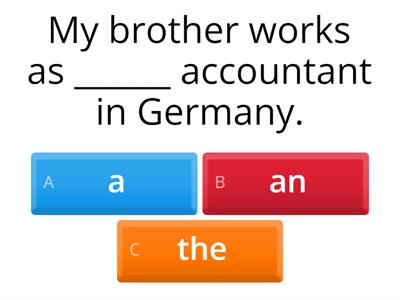 Articles ( a , an ,the )