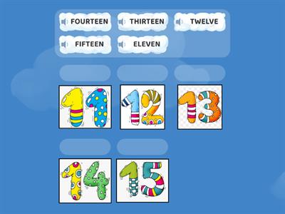 Numbers 11 - 15 - 2nd level - Vocabulary