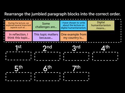 Unscramble the Paragraph Order