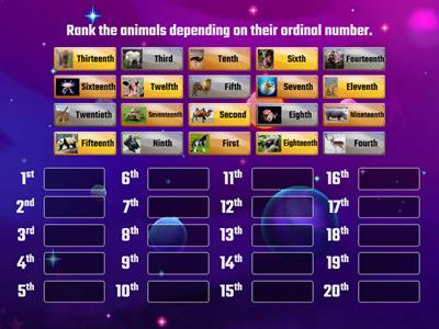 Ordinal Numbers 1st - 20th