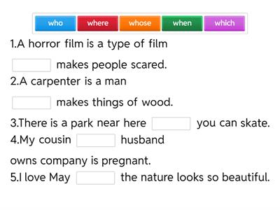 Defining relative clause 