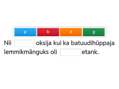 Kirjuta lünka õige sulghäälik (võõrsõnad)