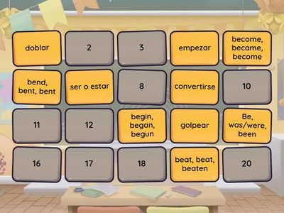 Irregular Verbs (from be to break)