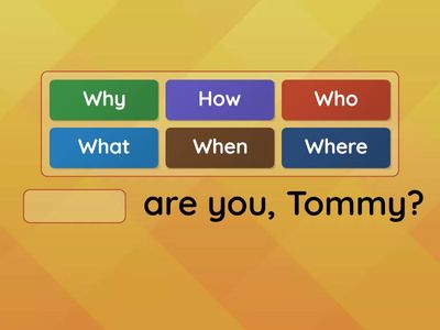 P2 English Question words