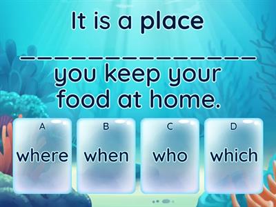 WHO / WHICH / WHERE / WHEN