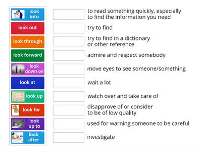 OET B1 Unit 3 Phrasal look