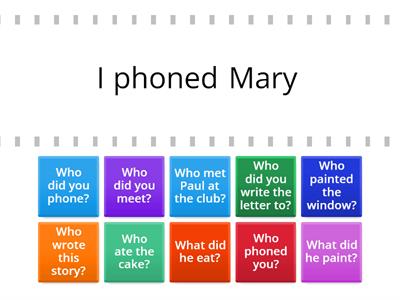 Subject and Object questions