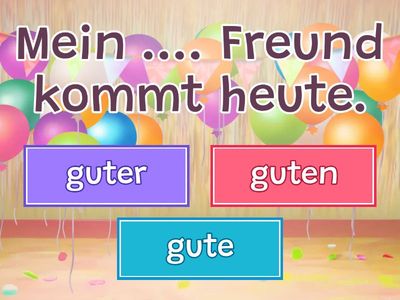 Nennen Sie das richtige Adjektive. 