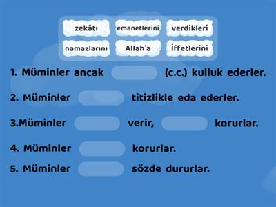 TDB1. 1.1.4. Müminlerin Özellikleri