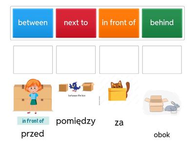 next to, behind, between, in front of - łączenie