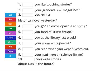 English 6 Unit 8 Yes/No questions