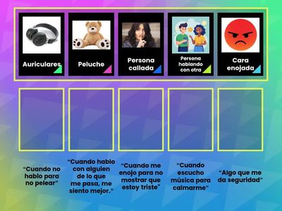 "Cada persona tiene una armadura invisible. Une cada imagen con lo que representa su armadura."