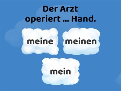 Deutsch lernen: mein/dein/... (Nominativ und Akkusativ)