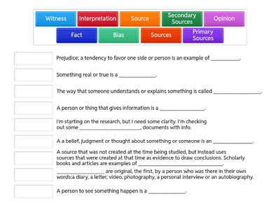 Reliable Sources Vocabulary
