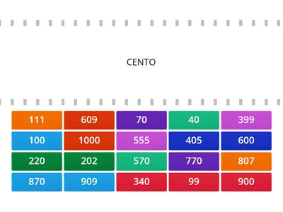  NUMERI E NOMI ENTRO IL 1000