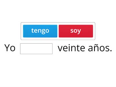 Completa con la conjugación de los verbos ser o tener