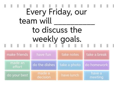 Collocations (make, do, take etc.)