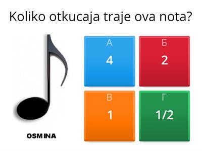 Muzičke note i pauze I razred