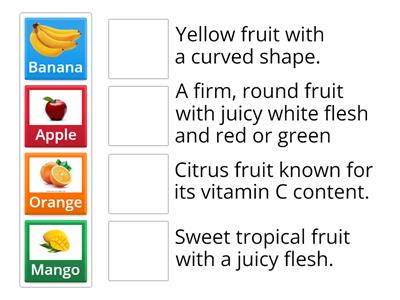 FRUITS - Read and select the correct option, good luck!!