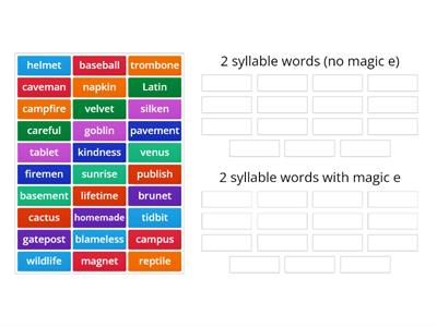 2 syllable magic e 