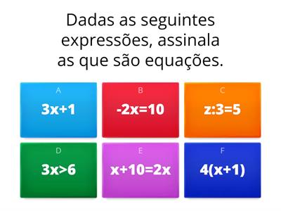 Equações. Termos e conceitos - 7.º ano