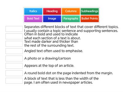 Organisational Features Match-Up