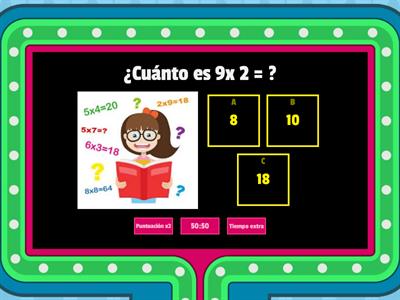 Juego de tablas de multiplicar 