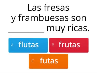 Completa las oraciones usando palabras con FR y FL