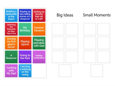 Small vs Big Moments Sorting Game