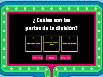 Partes de la división