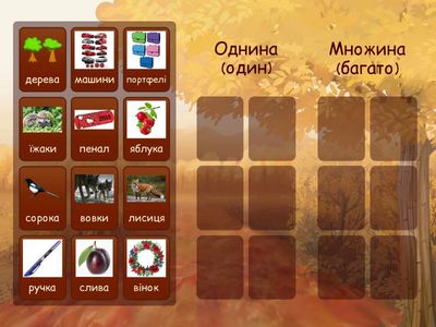 Іменники (один-багато)