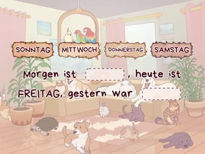 WOCHENTAGE - GESTERN,HEUTE,MORGEN