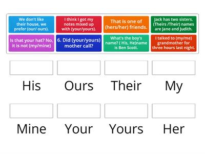 Possessive pronoun and possessive adjective