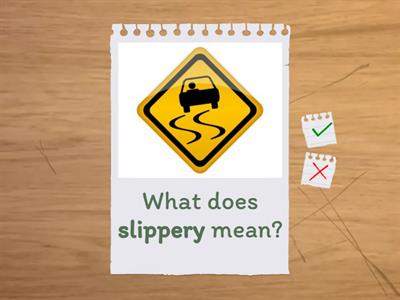 Winter driving: Vocabulary flashcards (Based on ESL Directions Activity)